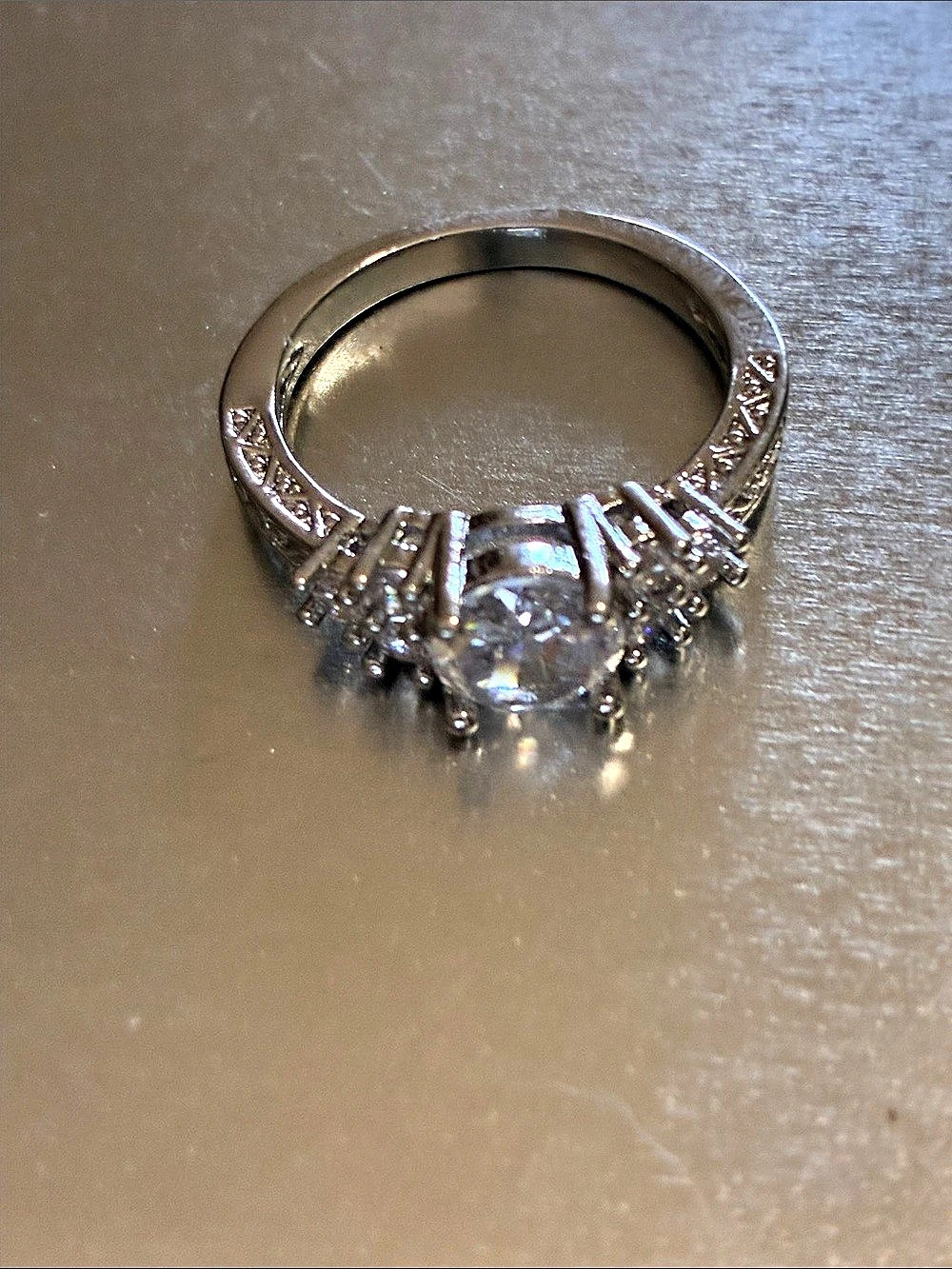 Silver-Tone Pavé Statement Ring